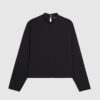 Black Long Sleeve Funnel Neck Top