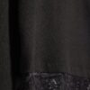 Black Long Sleeve Lace Hem Asymmetric Top