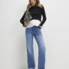 Black Long Sleeve Poplin Hem Top