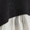 Black Long Sleeve Poplin Hem Top
