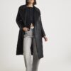 Black Long Sleeve Popper Through Ribbed Top
