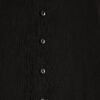 Black Long Sleeve Ribbed Button Up Top
