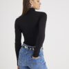 Black Long Sleeve Roll Neck Top