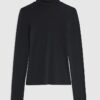 Black Long Sleeve Roll Neck Top