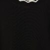 Black Long Sleeve Scallop Trim Top