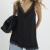 Black Longline Lace Cami Top