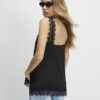 Black Longline Lace Cami Top
