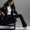 Black Mid Rise Flared Jeans