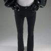 Black Mid Rise Flared Jeans