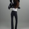Black Mid Rise Flared Jeans