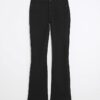 Black Mid Rise Flared Jeans