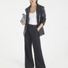 Black Mid Rise Wide Leg Tie Front Jeans