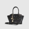 Black Mini Winged Panelled Zip Tote Bag