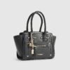Black Mini Winged Panelled Zip Tote Bag
