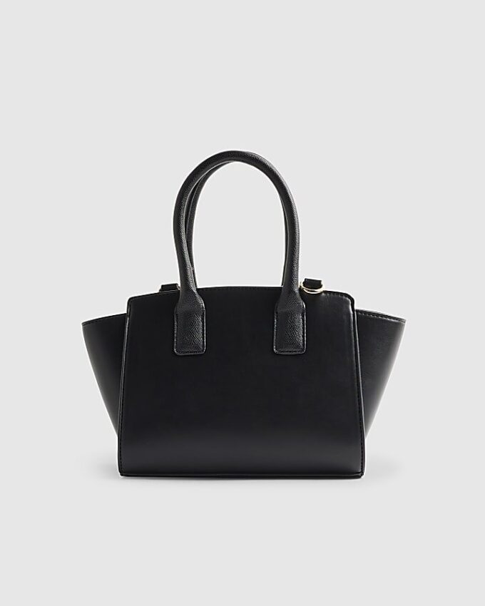 Black Mini Winged Panelled Zip Tote Bag