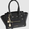 Black Mini Winged Panelled Zip Tote Bag