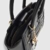 Black Mini Winged Panelled Zip Tote Bag