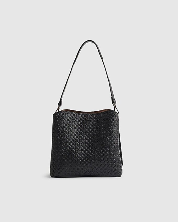 Black Monogram Bucket Bag