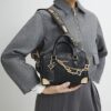 Black Monogram chain detail Bowler bag