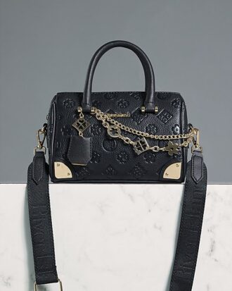 Black Monogram chain detail Bowler bag