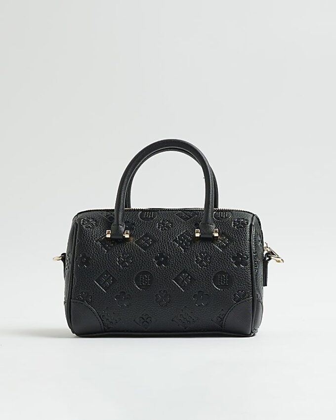 Black Monogram chain detail Bowler bag
