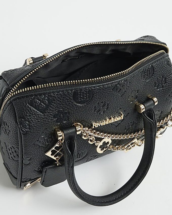 Black Monogram chain detail Bowler bag