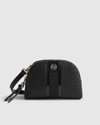 Black Monogram Curved Top Crossbody Bag