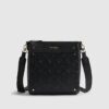 Black Monogram Embossed Messenger Bag