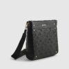 Black Monogram Embossed Messenger Bag