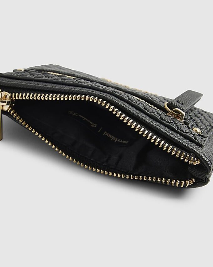 Black Monogram Embossed Mini Purse