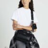 Black Monogram Faux Suede Cross Body Bag