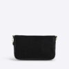 Black Monogram Faux Suede Cross Body Bag