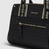 Black Monogram Front Tote Bag