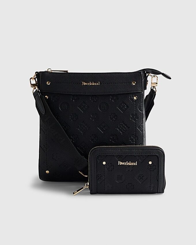 Black Monogram Messenger Bag Bundle
