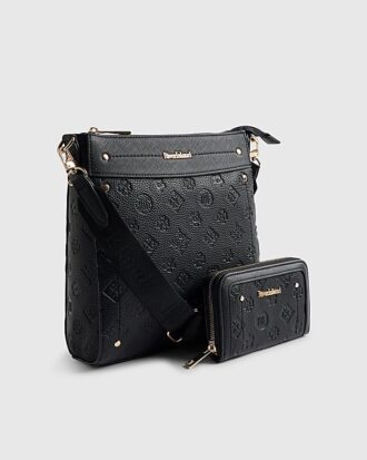Black Monogram Messenger Bag Bundle