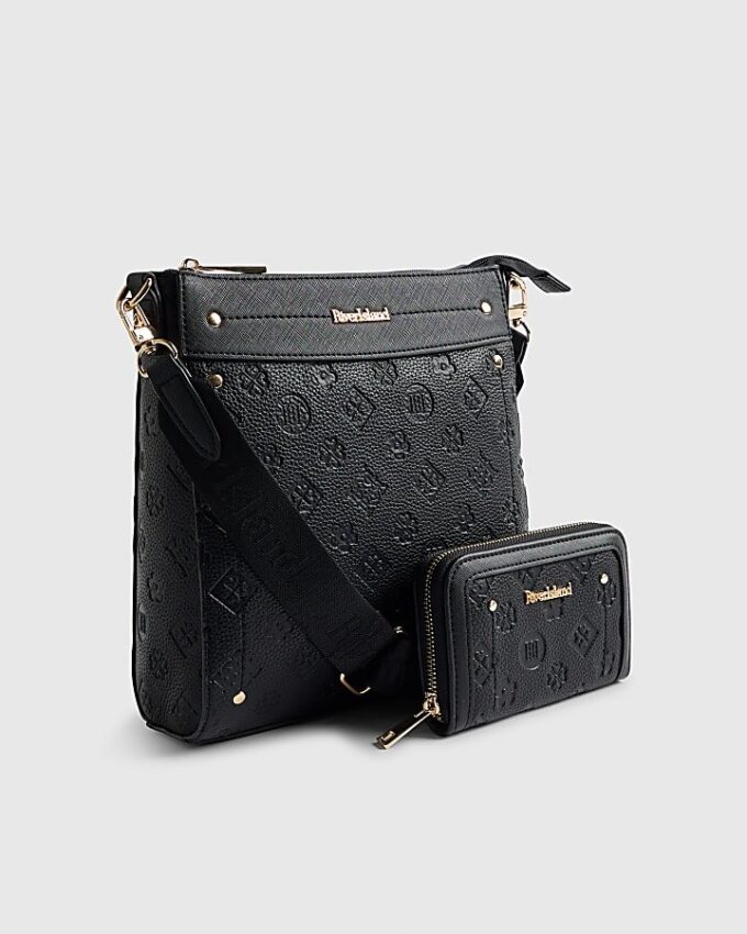 Black Monogram Messenger Bag Bundle