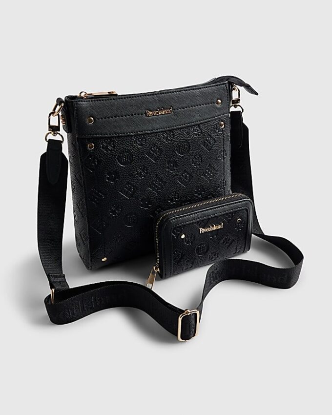 Black Monogram Messenger Bag Bundle