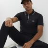 Black Muscle Fit Les Amis Stripe Polo Shirt