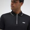Black Muscle Fit Les Amis Stripe Polo Shirt