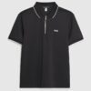 Black Muscle Fit Les Amis Stripe Polo Shirt