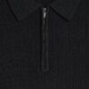Black Muscle Fit Ribbed Polo Shirt
