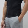 Black Muscle Fit Textured T-Shirt