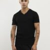 Black Muscle Fit V Neck T-Shirt