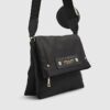 Black Nylon Flap Over Messenger bag