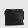 Black Nylon Flap Over Messenger bag