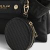 Black Nylon Flap Over Messenger bag