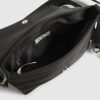 Black Nylon Flap Over Messenger bag