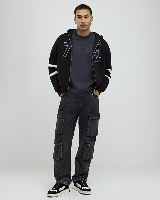 Black Oversized Fit 72 Palais Hoodie