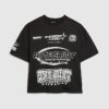 Black Oversized Fit Ame Saint T-Shirt