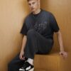 Black Oversized Fit Athletisme T-Shirt